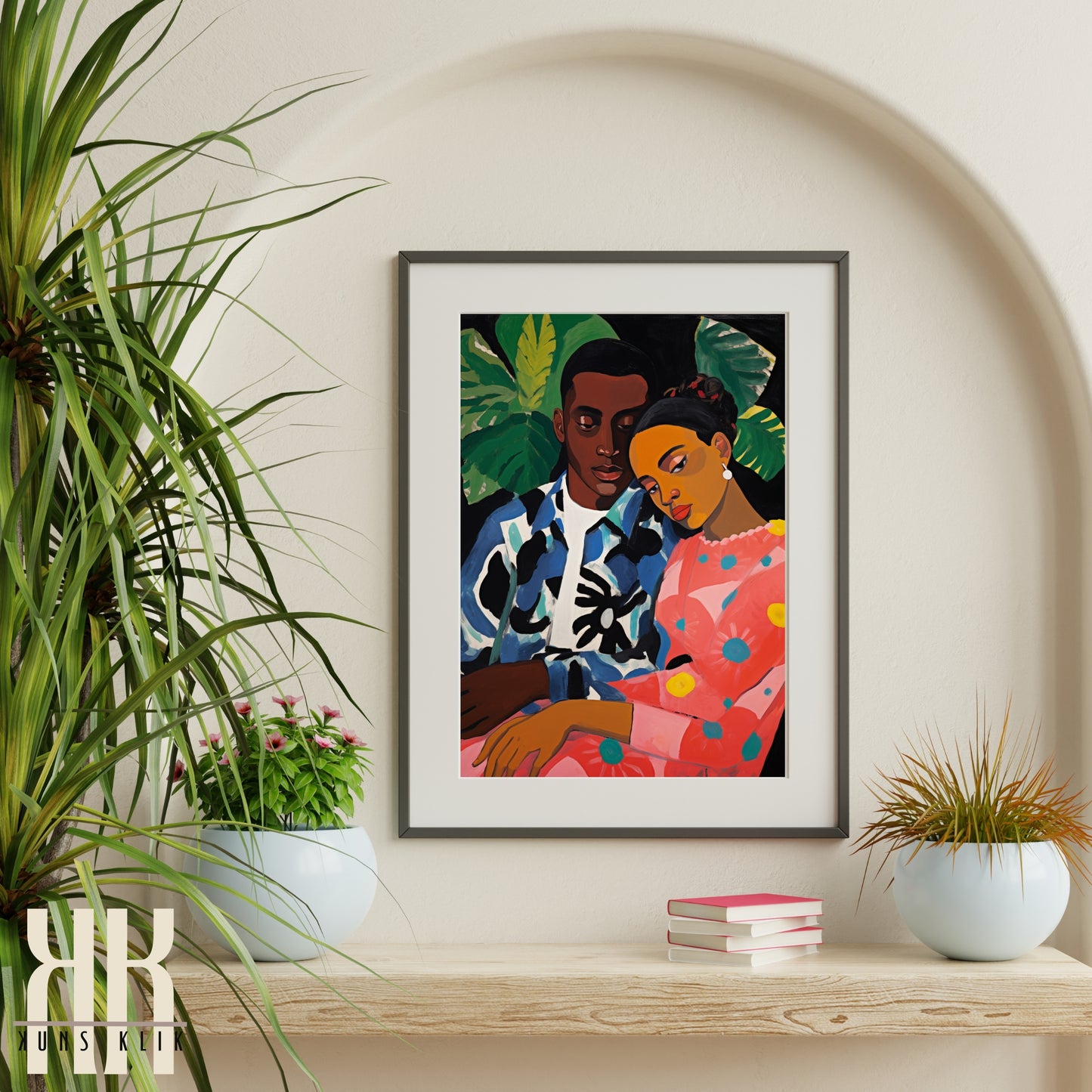 Culturally Inspired Bold Patterned Couple Portrait - 2