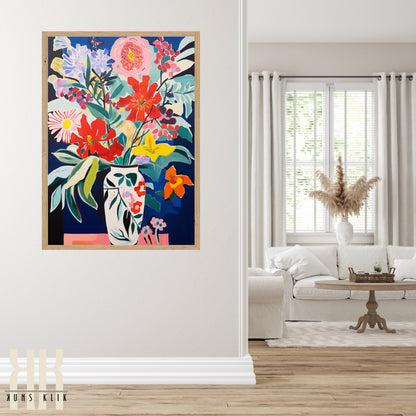 Vibrant Flower Bouquet Contemporary Wall Art - 12