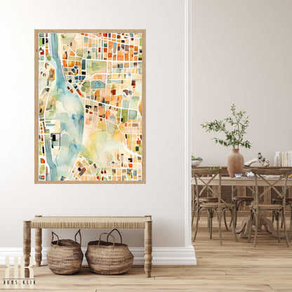 Abstract Cityscape Urban Map Art Print - 12