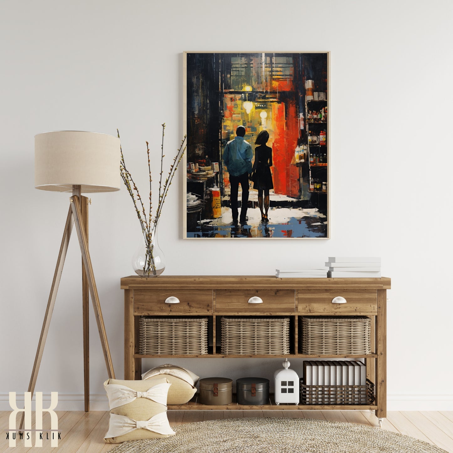 Romantic Couple Urban Cityscape Wall Art - 12