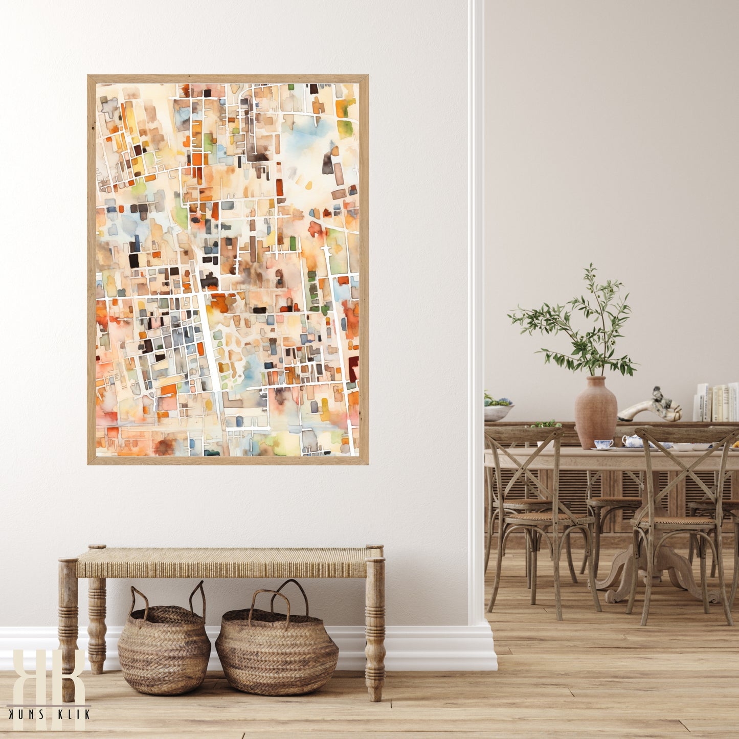 Abstract Cityscape Urban Map Art Print - 7