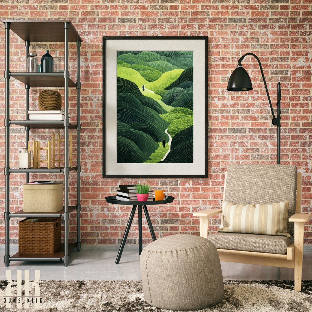 Abstract Green Landscape Art Print