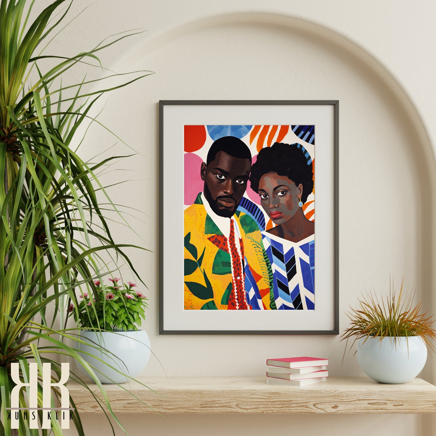 Culturally Inspired Bold Patterned Couple Portrait - 5