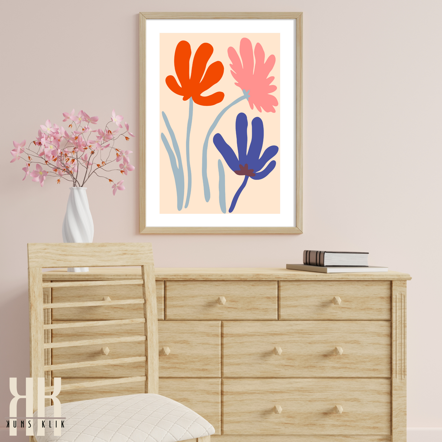 Contemporary Botanical Flat Floral Wall Art - 9