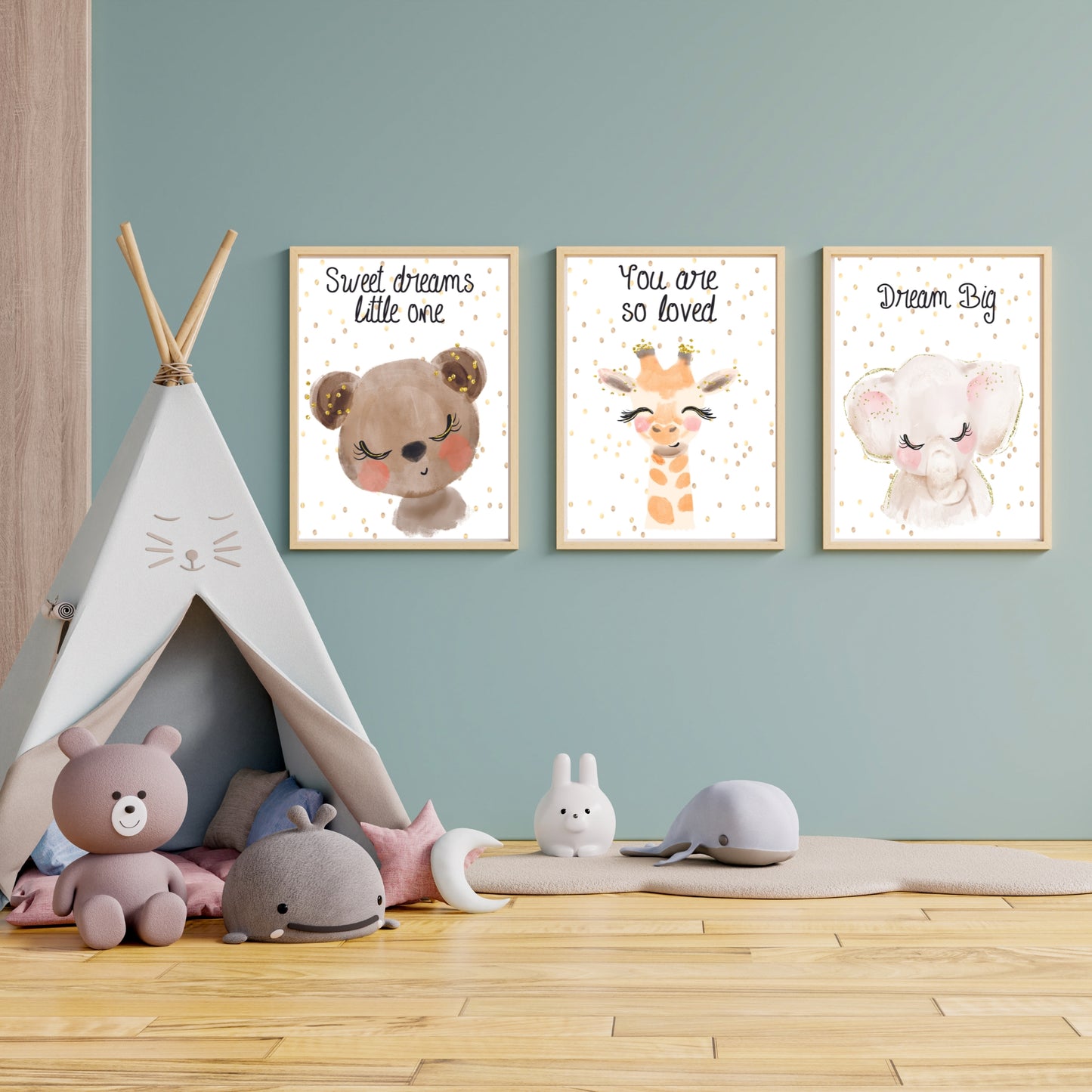 Watercolour Nursery Kids Art 3 Piece Set - 4