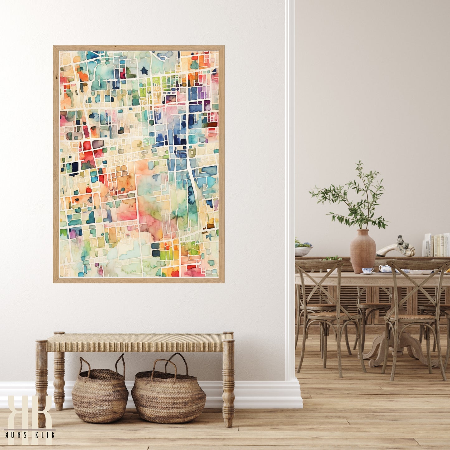 Abstract Cityscape Urban Map Art Print - 6