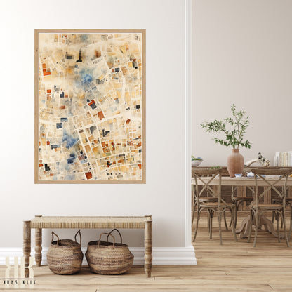 Abstract Cityscape Urban Map Art Print - 5