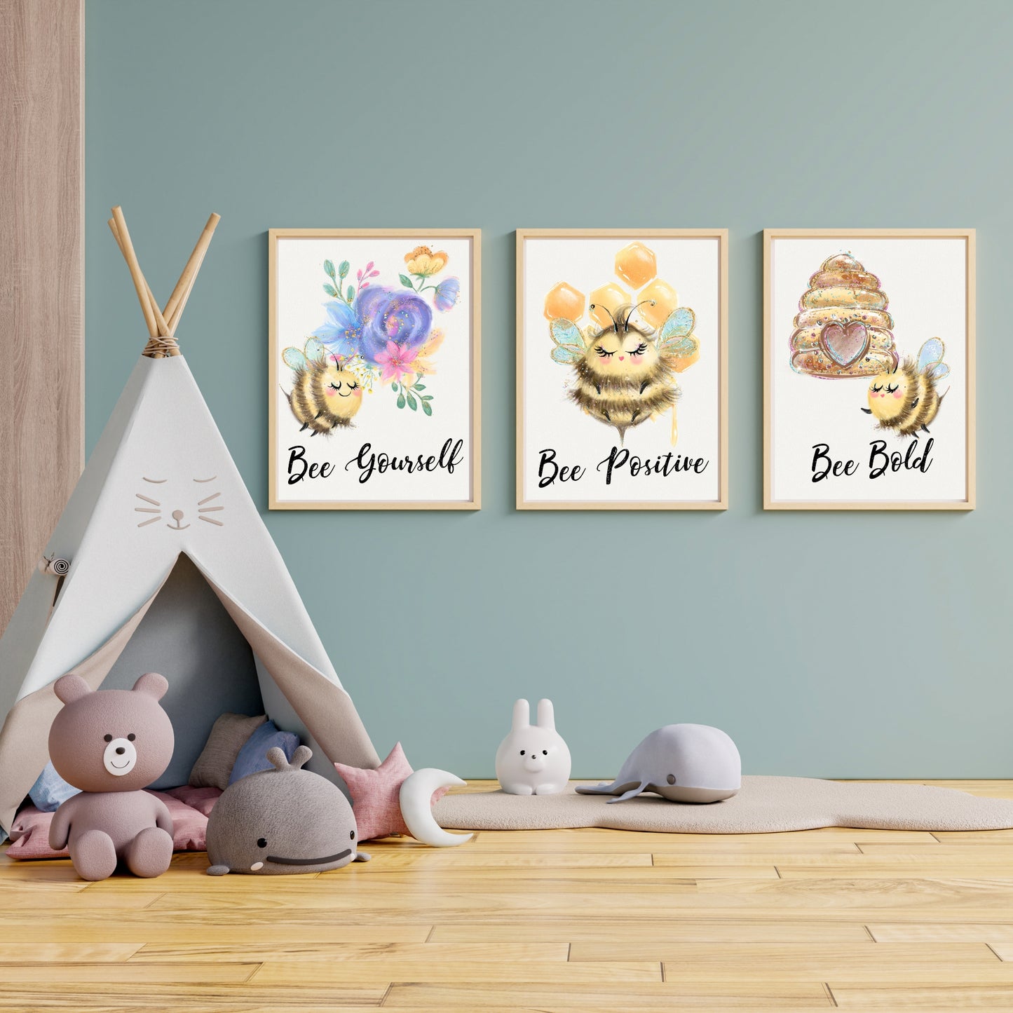 Watercolour Nursery Kids Art 3 Piece Set - 1