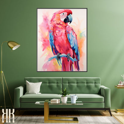 Vibrant Parrot Wall Art Print in Bold Colours