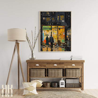 Romantic Couple Urban Cityscape Wall Art - 4