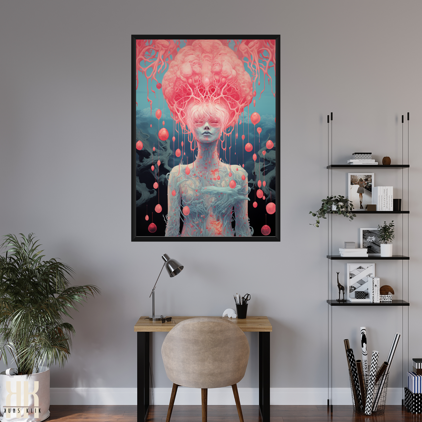 Abstract Surreal Female Face Art Print