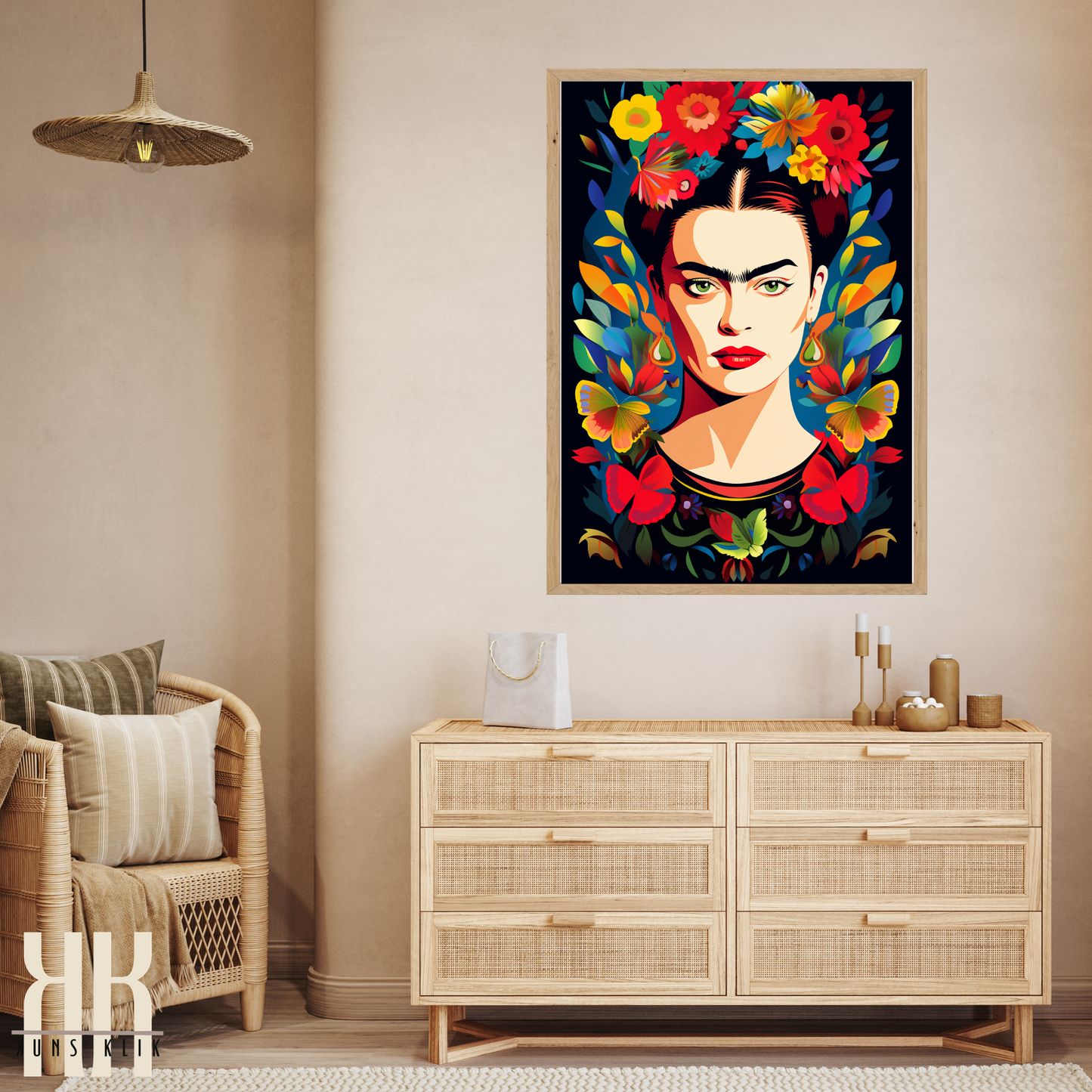 Frida Kahlo Bold Colourful Portrait Wall Art - 6