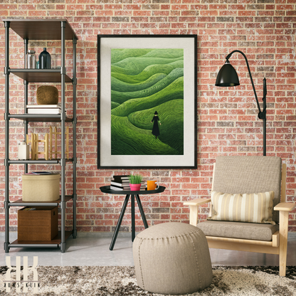 Serene Green Landscape Art Print