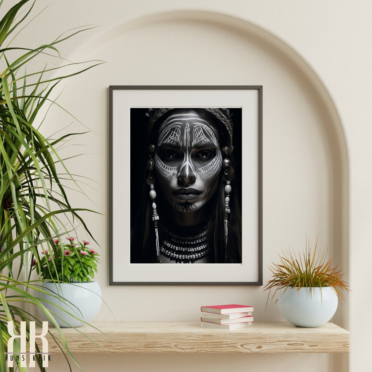 Tribal Woman Black and White Photography Print - 1