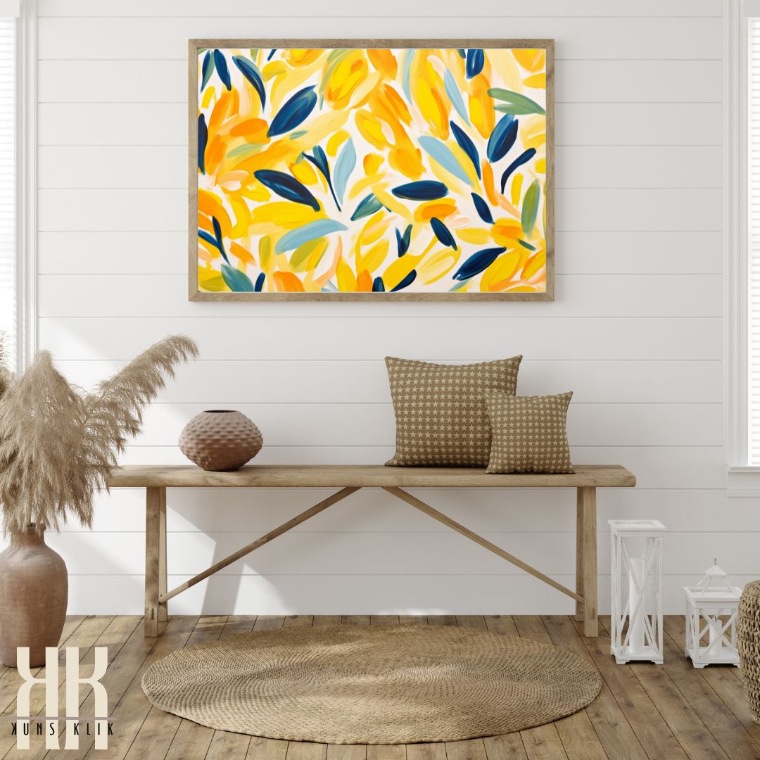 Bold Yellow Abstract Nature Art Print