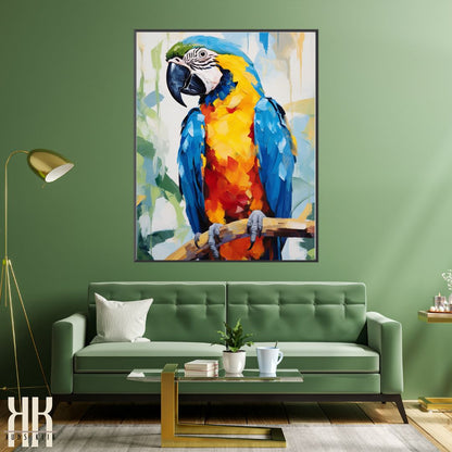 Parrot Watercolour Tropical Wall Art Print