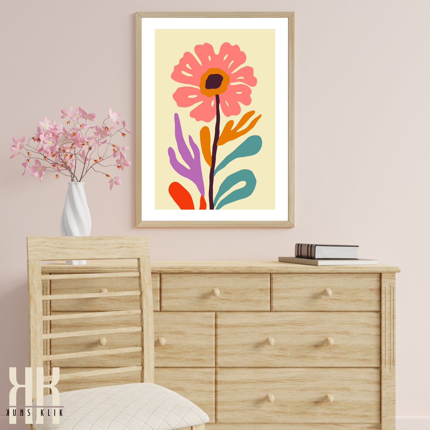 Contemporary Botanical Flat Floral Wall Art - 6