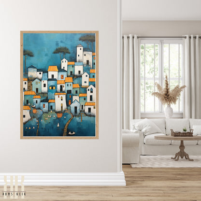 Nautical Theme Coastal Town Artwork - 4