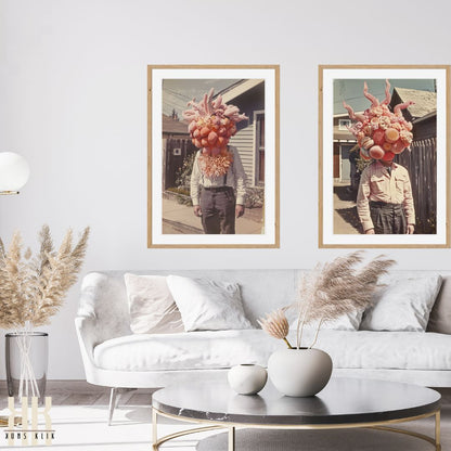 Unique Coral and Tentacle Art Print in 1950s Style Photography