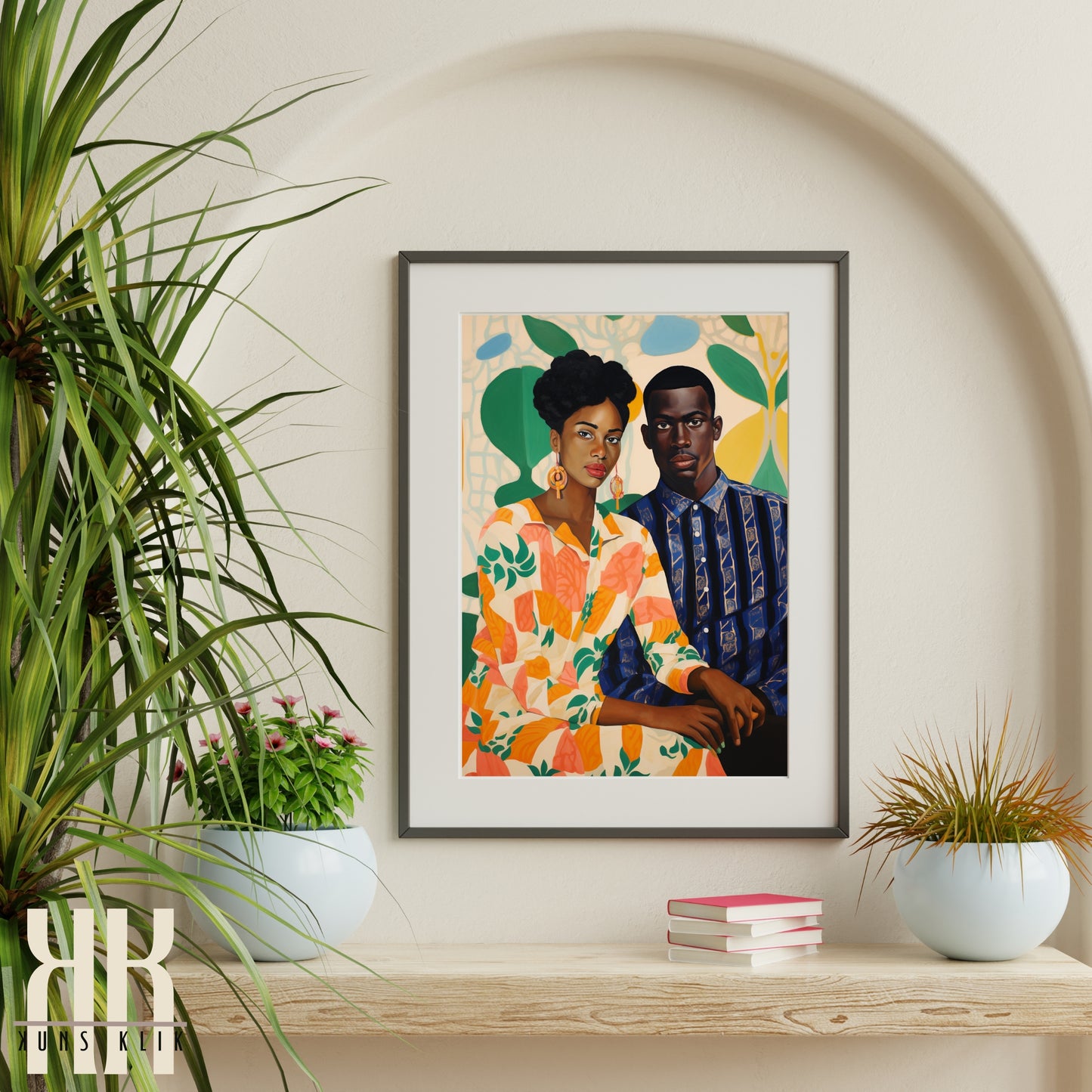 Culturally Inspired Bold Patterned Couple Portrait - 7