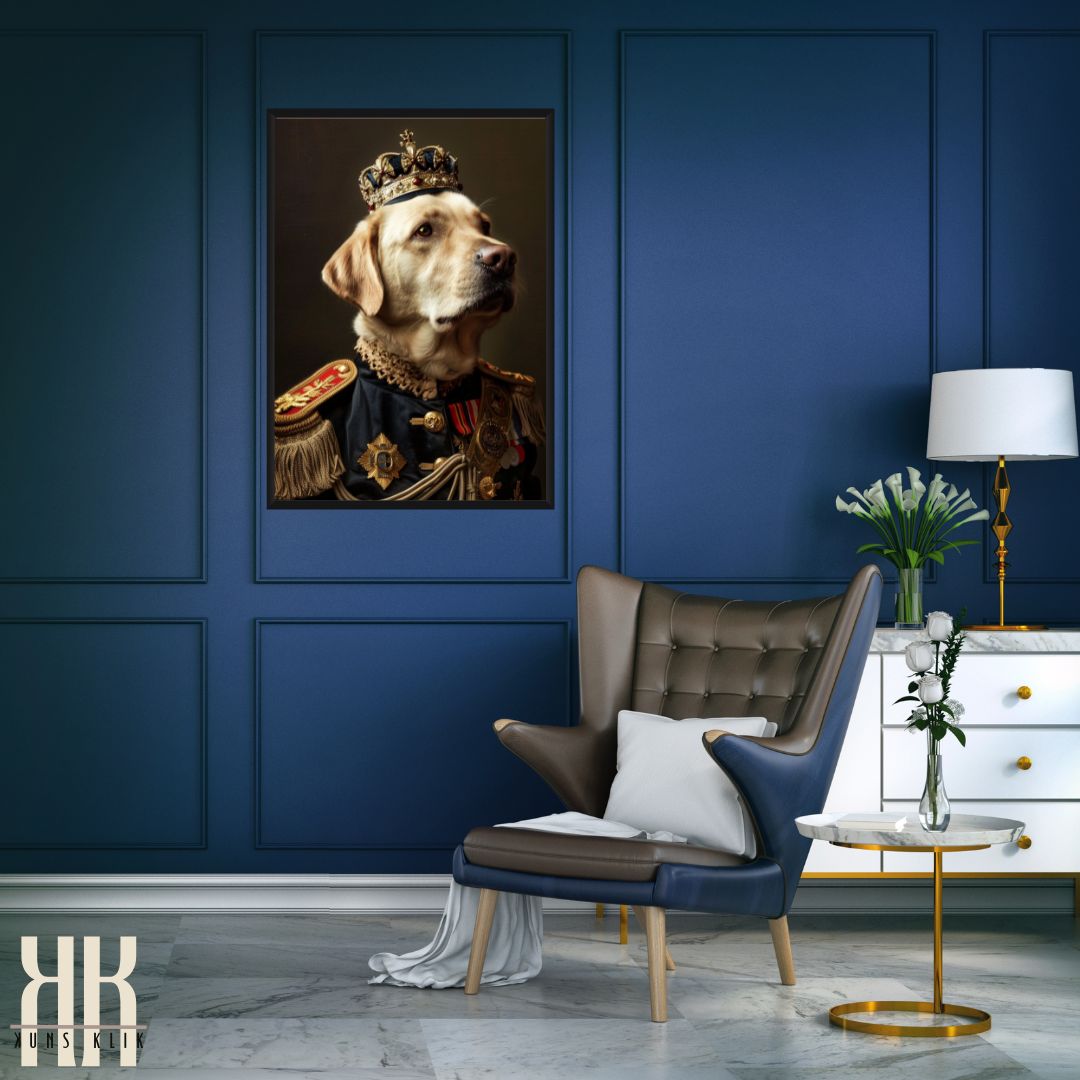 Labrador Dog Royal Portrait Dressed as Royalty