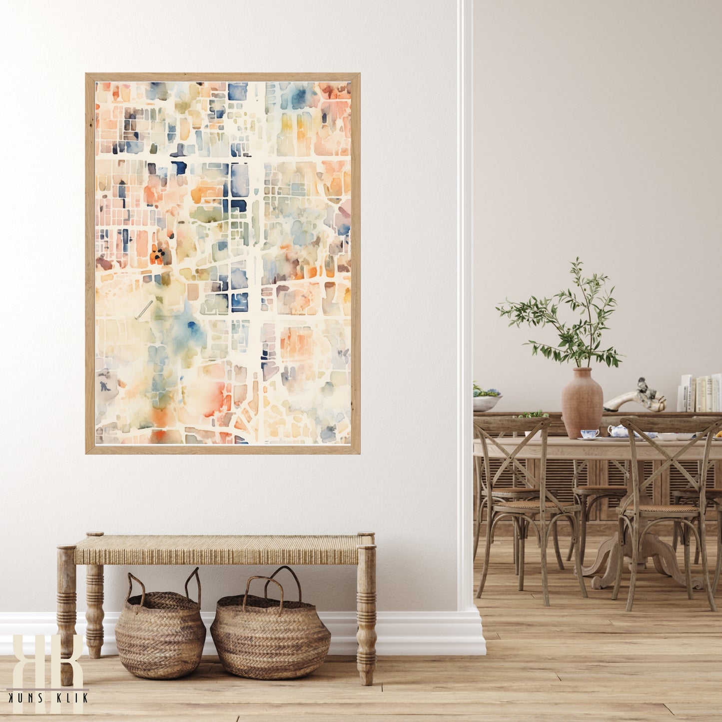 Abstract Cityscape Urban Map Art Print - 3