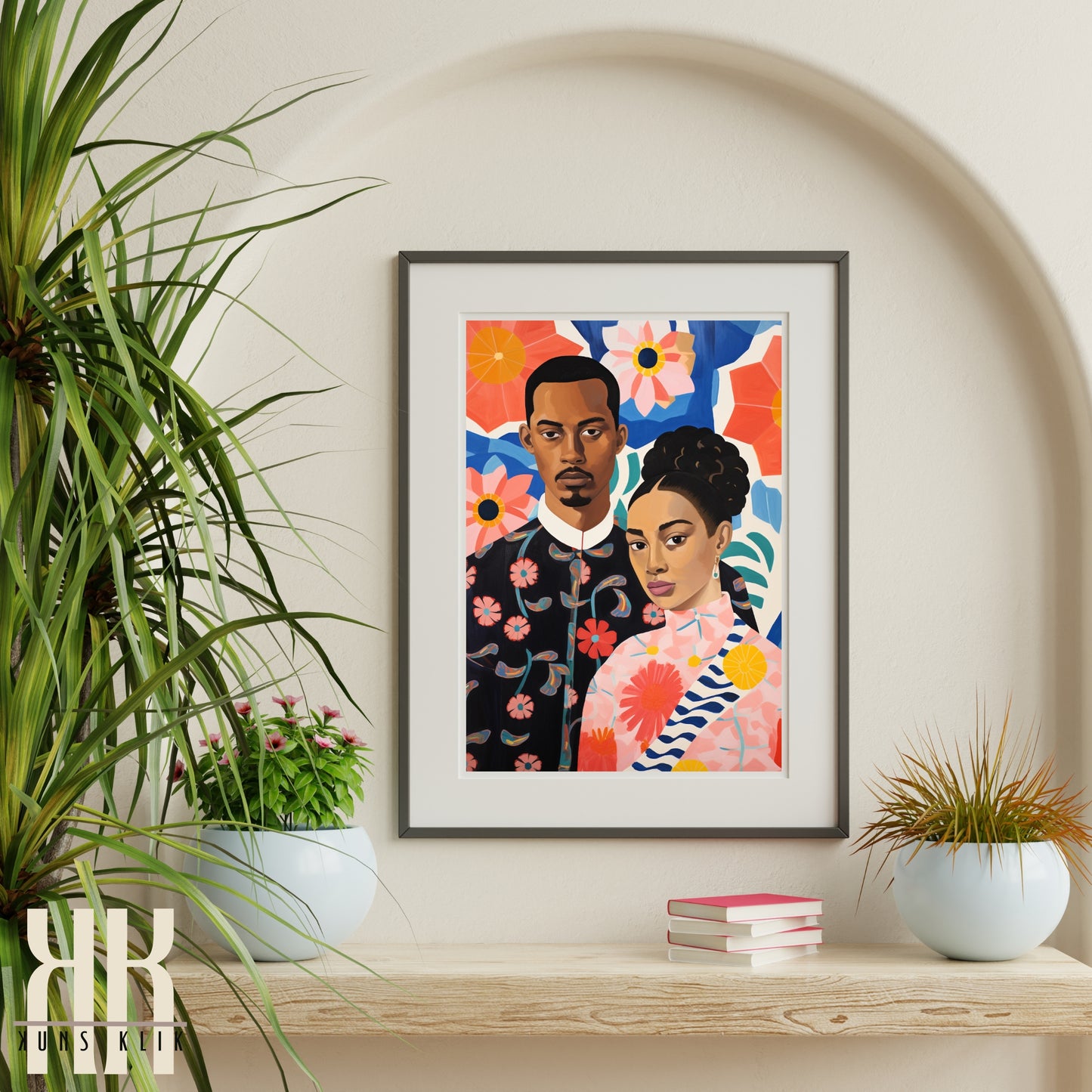 Culturally Inspired Bold Patterned Couple Portrait - 11