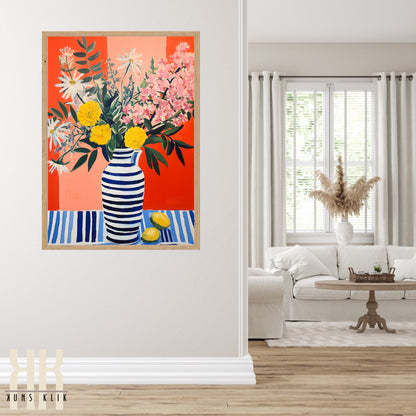 Vibrant Flower Bouquet Contemporary Wall Art - 6