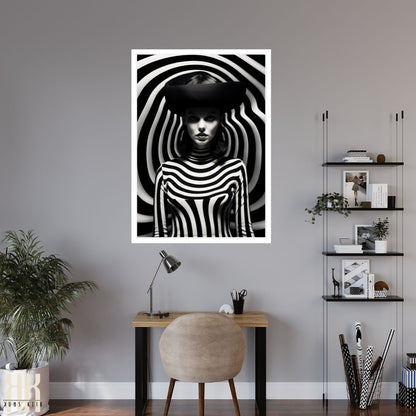 Psychedelic Trippy Surreal Monochromatic Wall Art