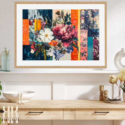 Modern Abstract Collage Print – Colorful Layered Textures and Bold Designs