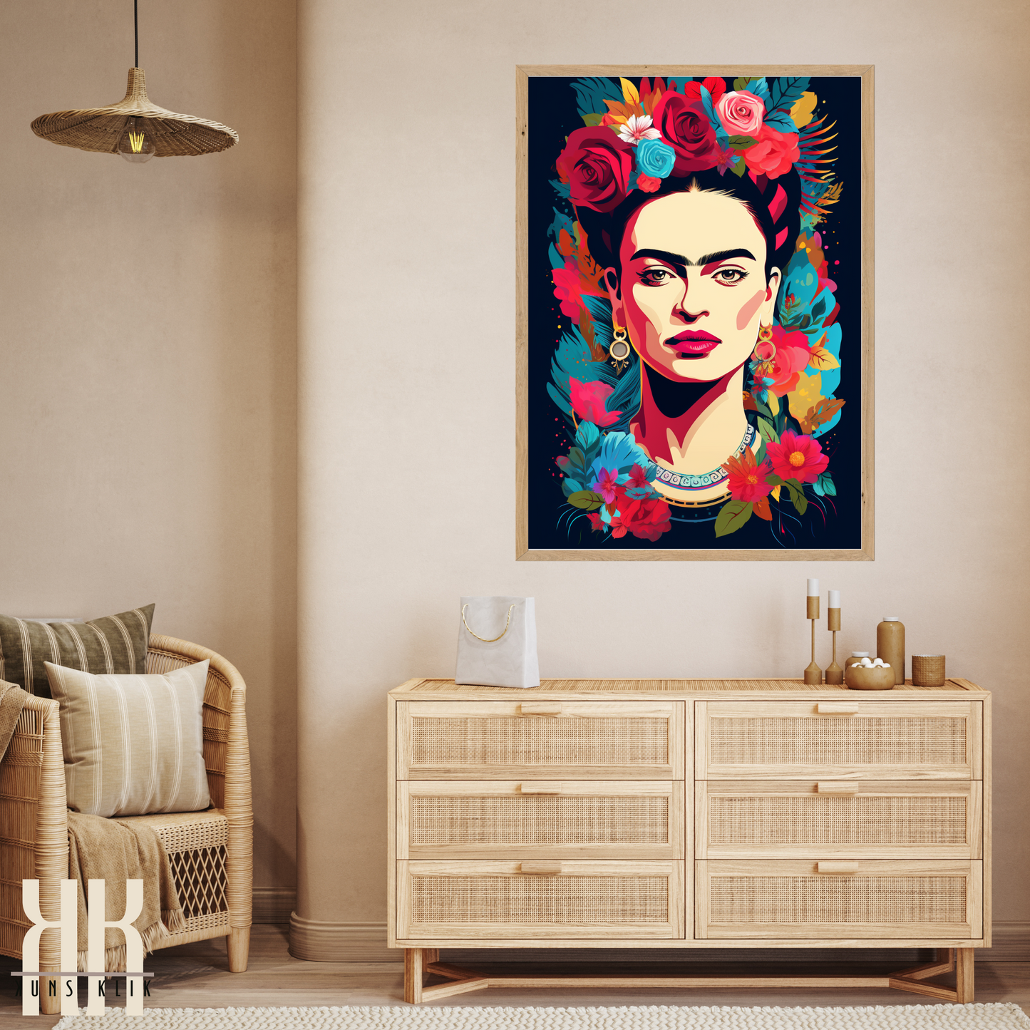 Frida Kahlo Bold Colourful Portrait Wall Art - 5