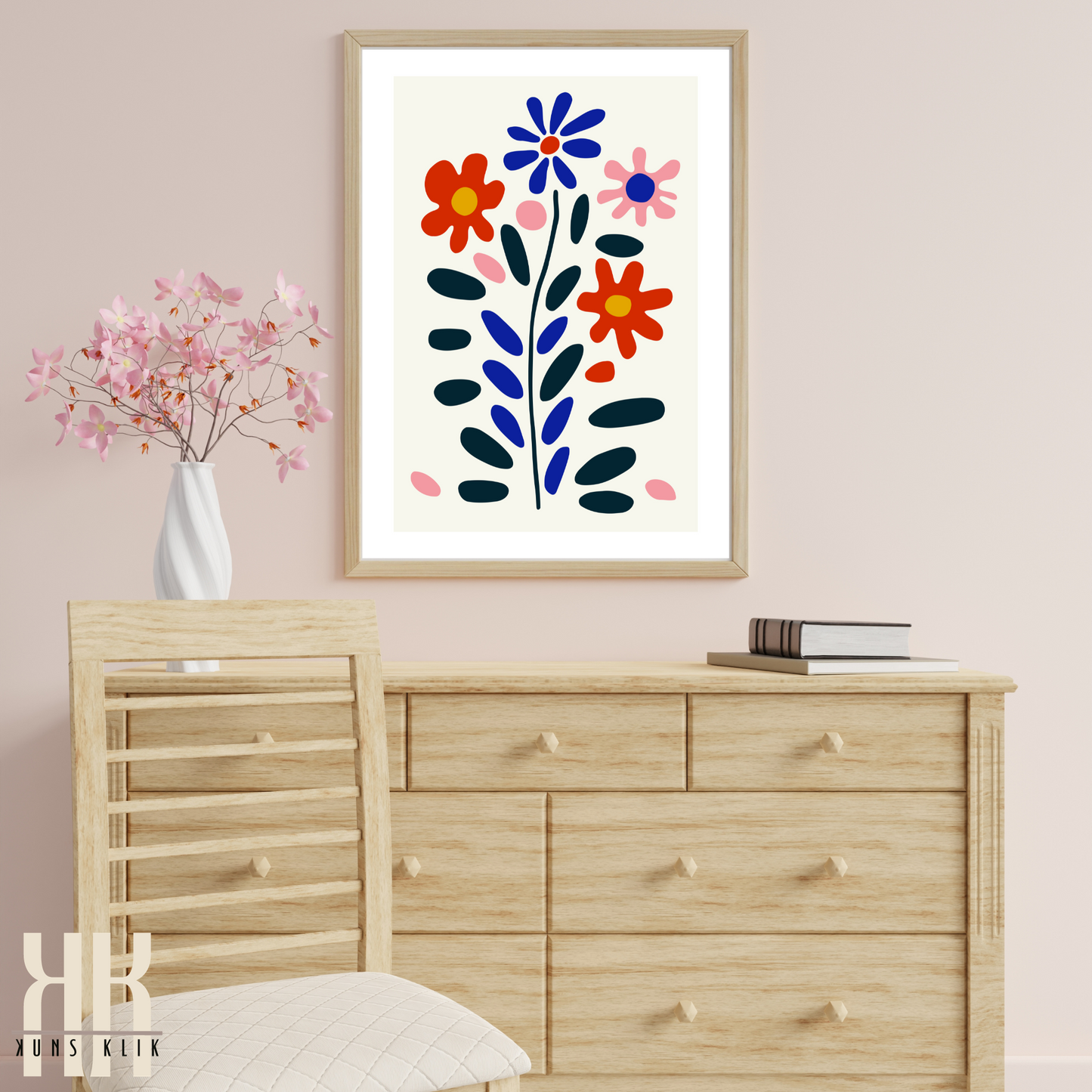 Contemporary Botanical Flat Floral Wall Art - 3