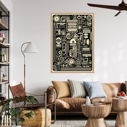 Modern Abstract Circuitry Pattern Art - 5