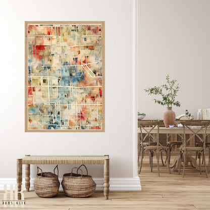 Abstract Cityscape Urban Map Art Print - 4