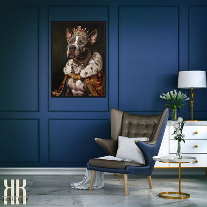 Pitbull Dog Royal Portrait Dressed as Royalty