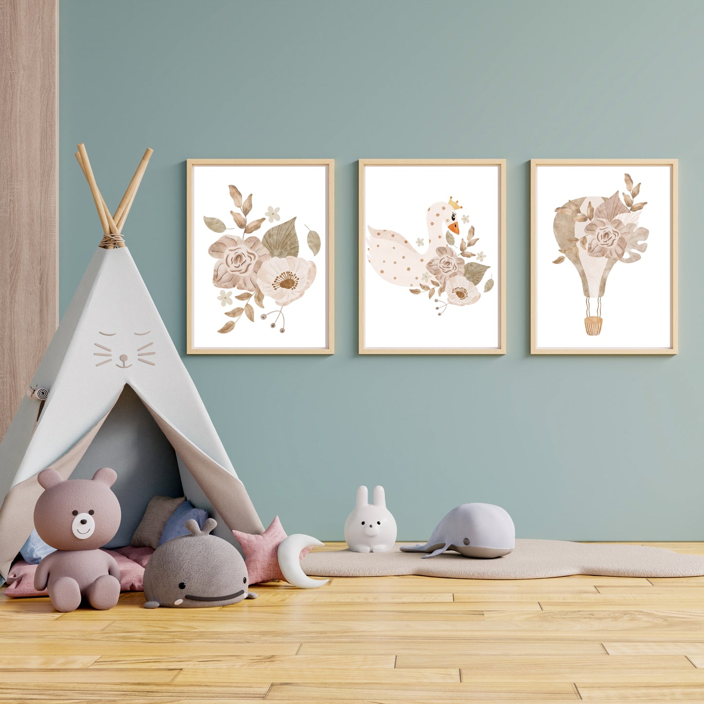 Watercolour Nursery Kids Art 3 Piece Set - 2