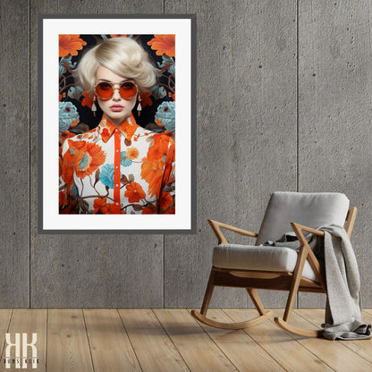 Fashion Woman Floral Wall Art Print