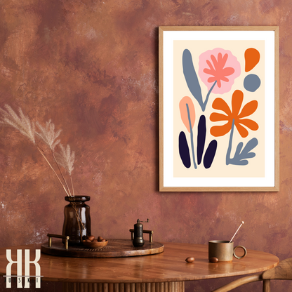 Contemporary Botanical Flat Floral Wall Art - 15