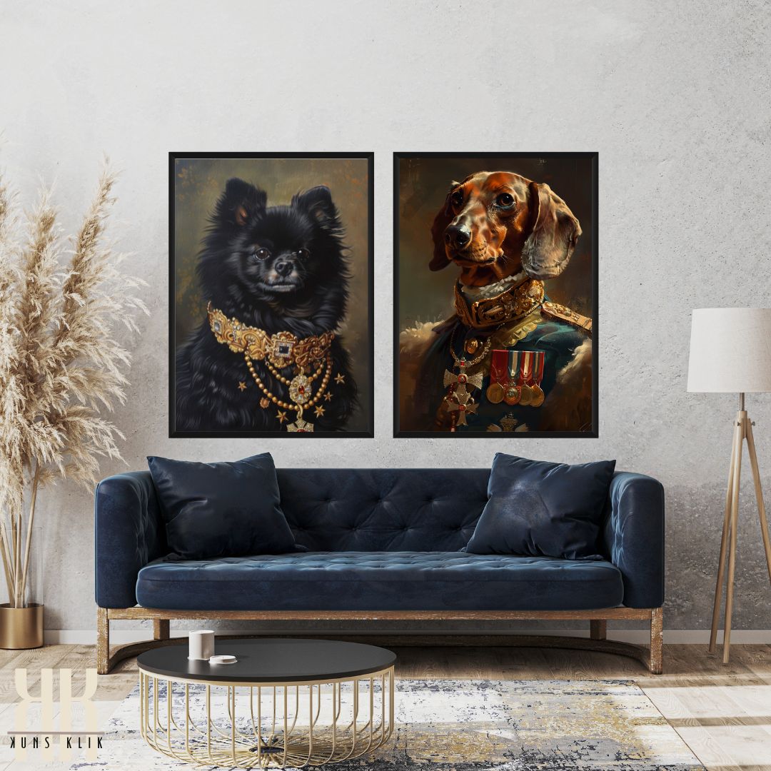 Pomeranian Dog Royal Portrait Dressed as Royalty