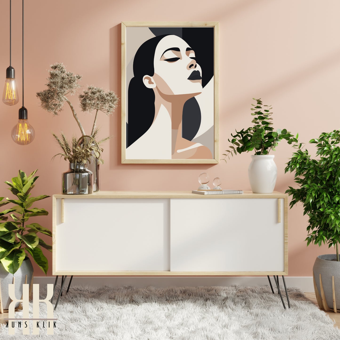 Chic Minimalist Abstract Female Wall Art - 3