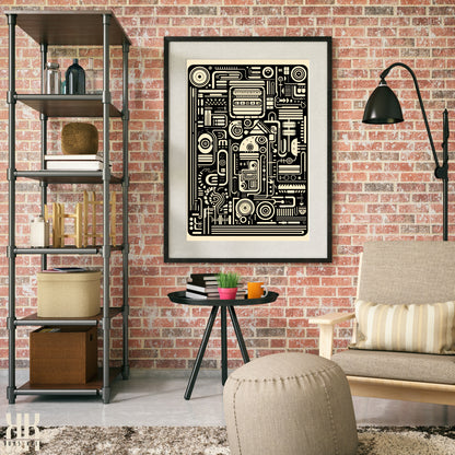 Modern Abstract Circuitry Pattern Art - 5