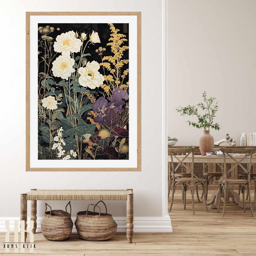 Dark Background Floral Art Print