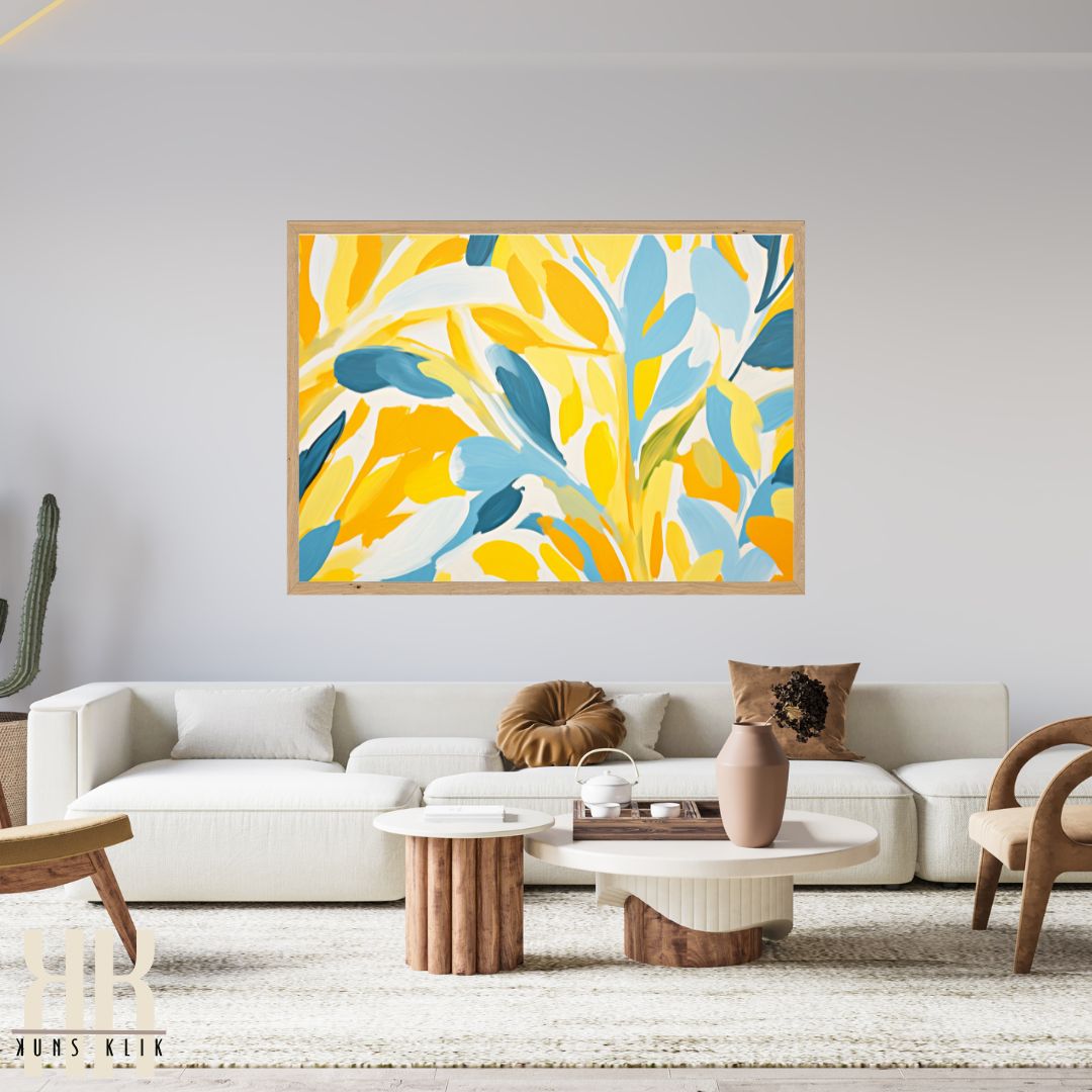 Bright Abstract Botanical Strokes Wall Art