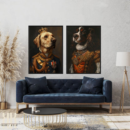 Spaniel Dog Royal Portrait Dressed as Royalty