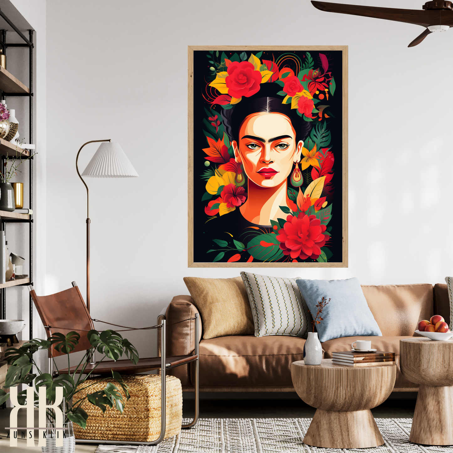 Frida Kahlo Bold Colourful Portrait Wall Art - 1