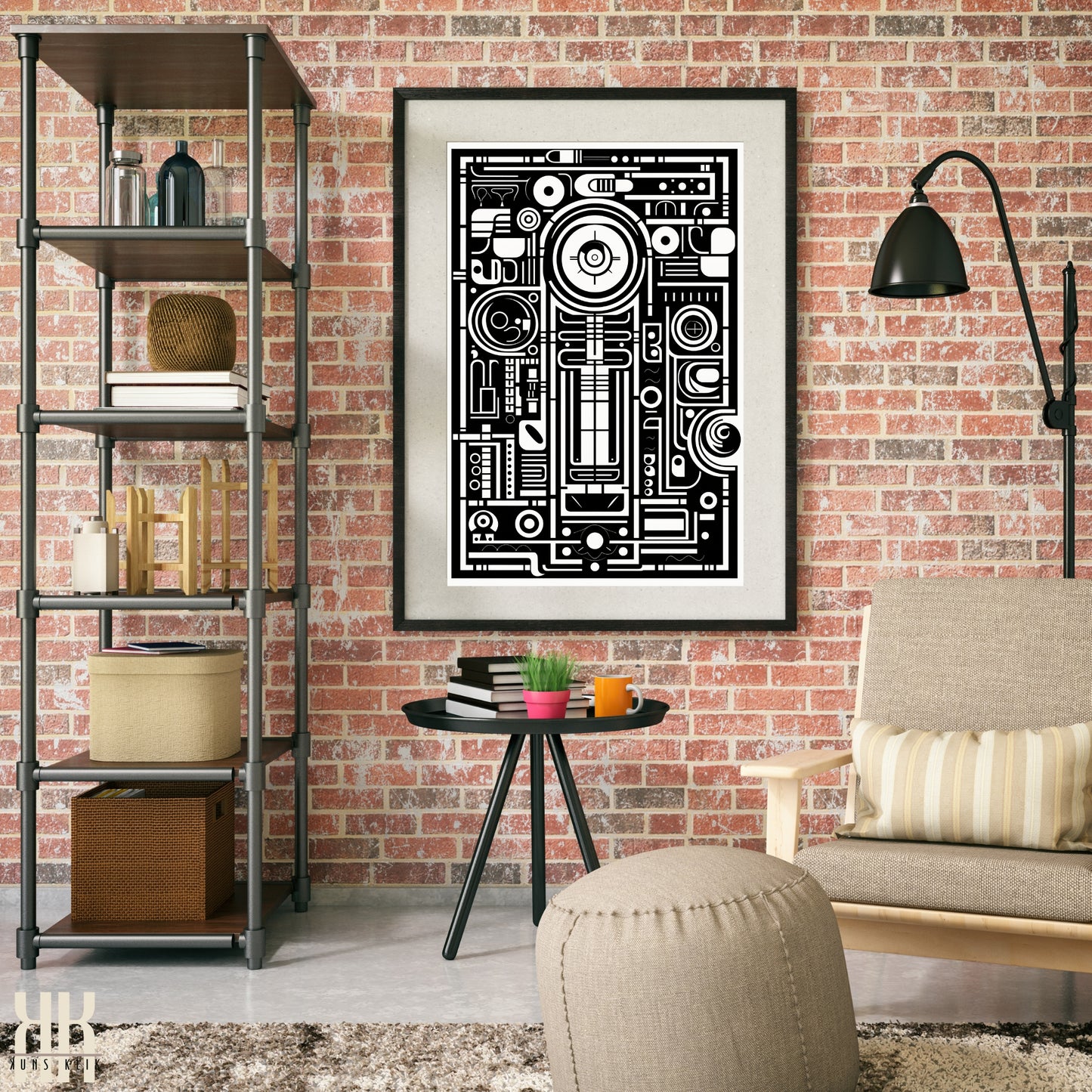 Modern Abstract Circuitry Pattern Art - 2