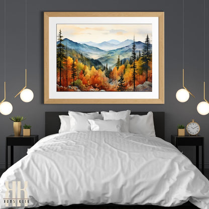 Rich Fall Colour Landscape Print Art