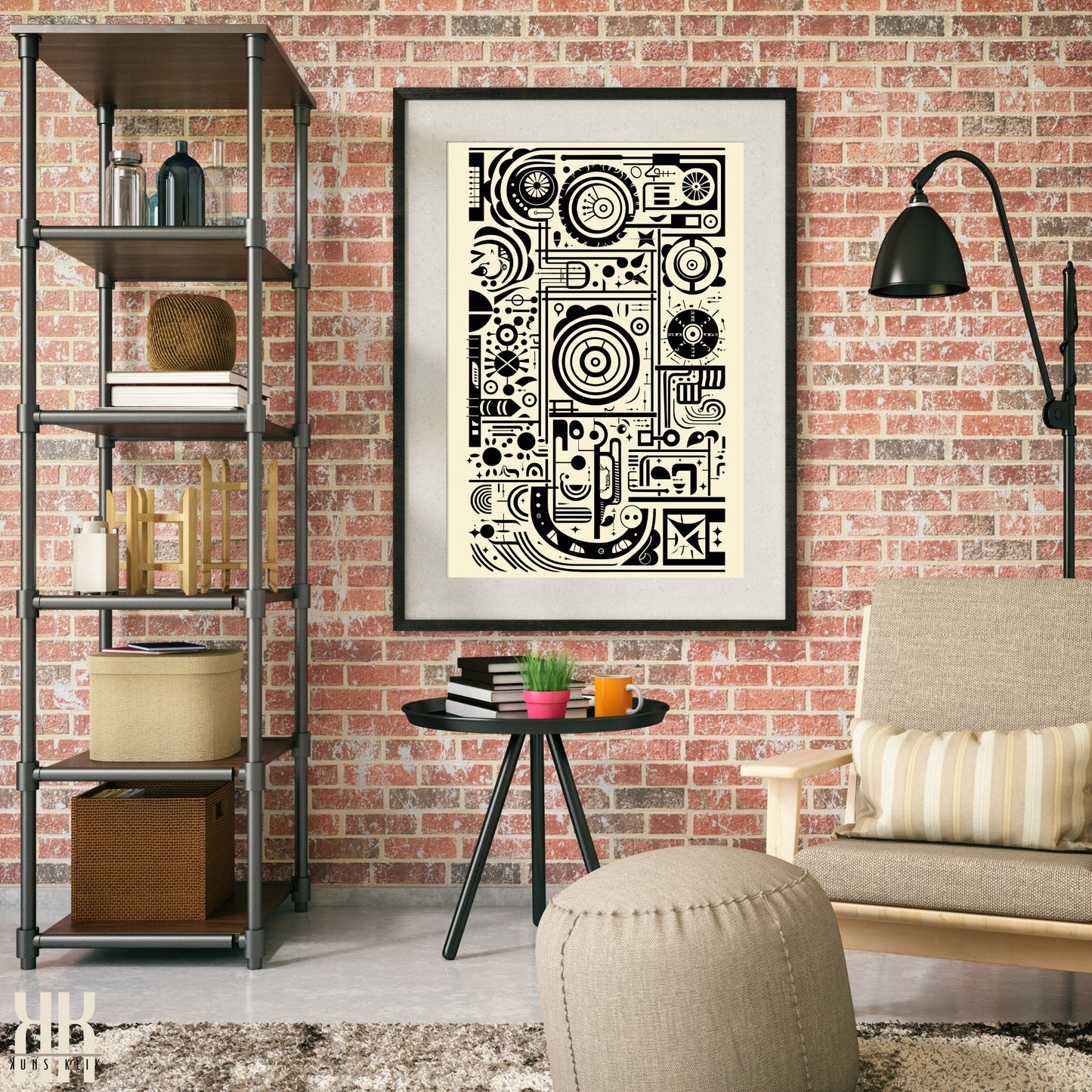 Modern Abstract Circuitry Pattern Art - 6