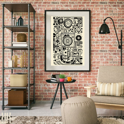 Modern Abstract Circuitry Pattern Art - 6