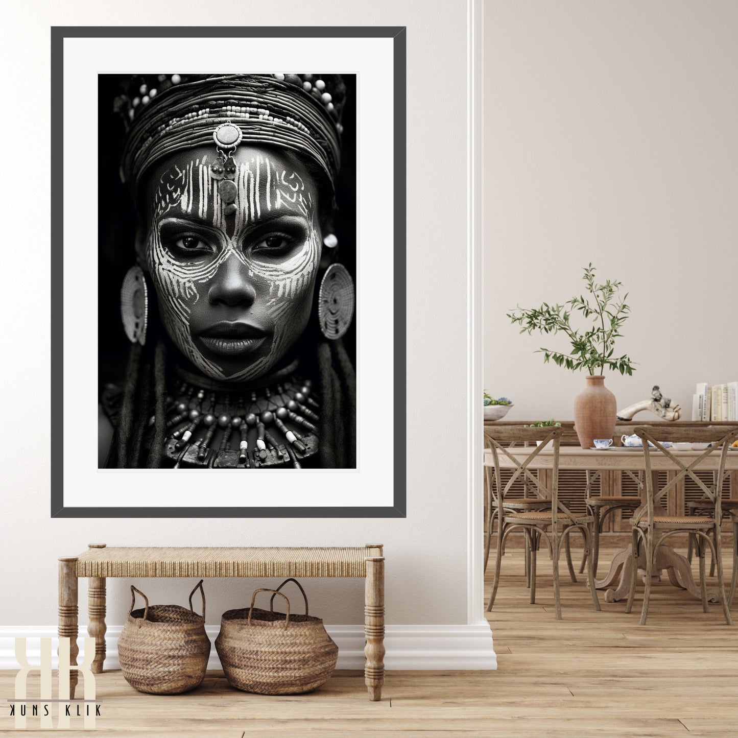 Tribal Woman Black and White Photography Print - 8